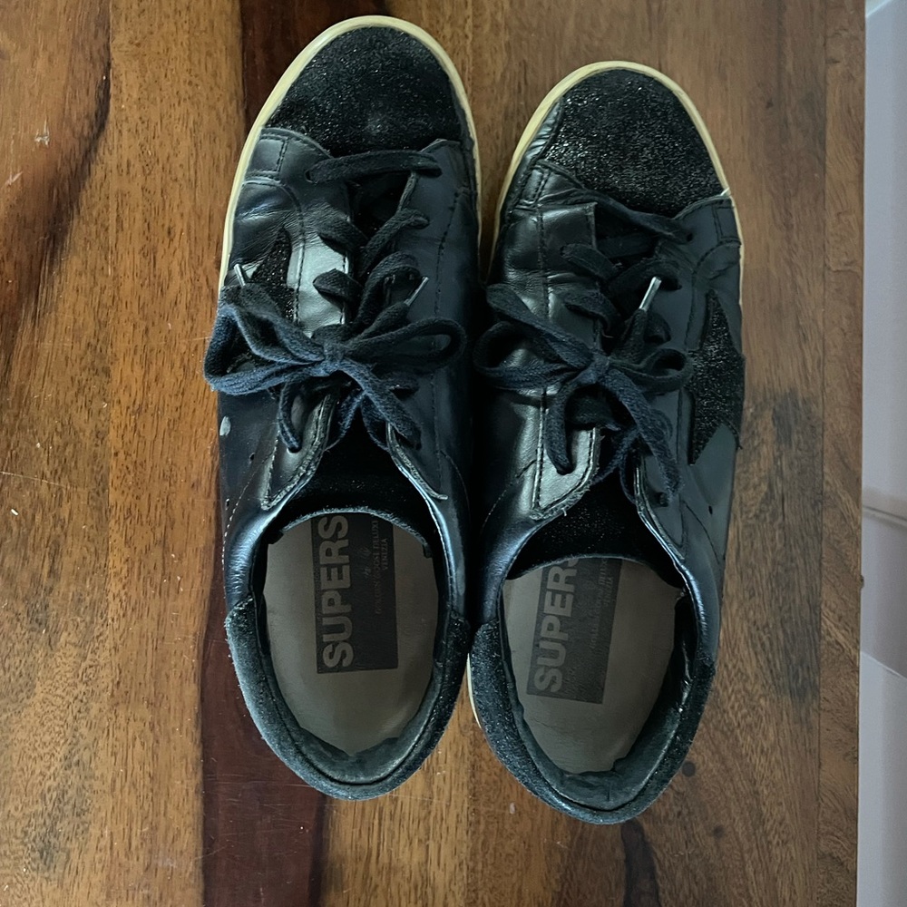 Golden Goose Deluxe Brand Black Glitter Sneaker 38